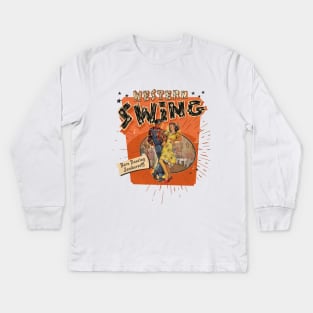 Western Swing. Barn Dancing Jamboree! Kids Long Sleeve T-Shirt